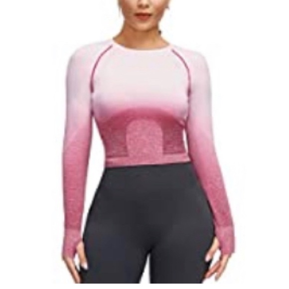 Gymshark style crop top - ombre pink Size Medium - Picture 2 of 2